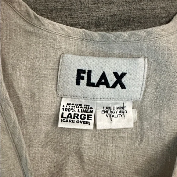 FLAX 100% Linen Tunic Size Large - Picture 3 of 3